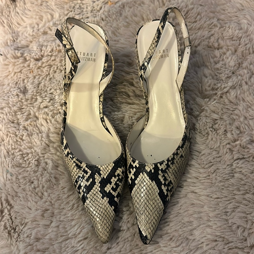 Stuart Weitzman GENUINE snake skin sling back pump. Size 9